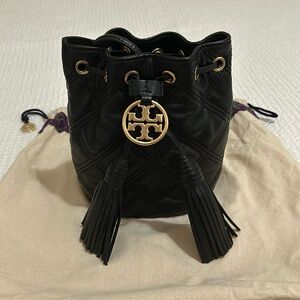 Tory Burch mini bucket bag.